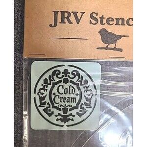 NEW JRV 15mil Reusable "Cold Cream" Label Stencil 11.5x11.5 Jami Ray Vintage